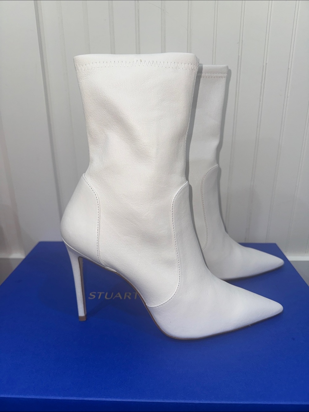 Stuart Weitzman White Leather Boot